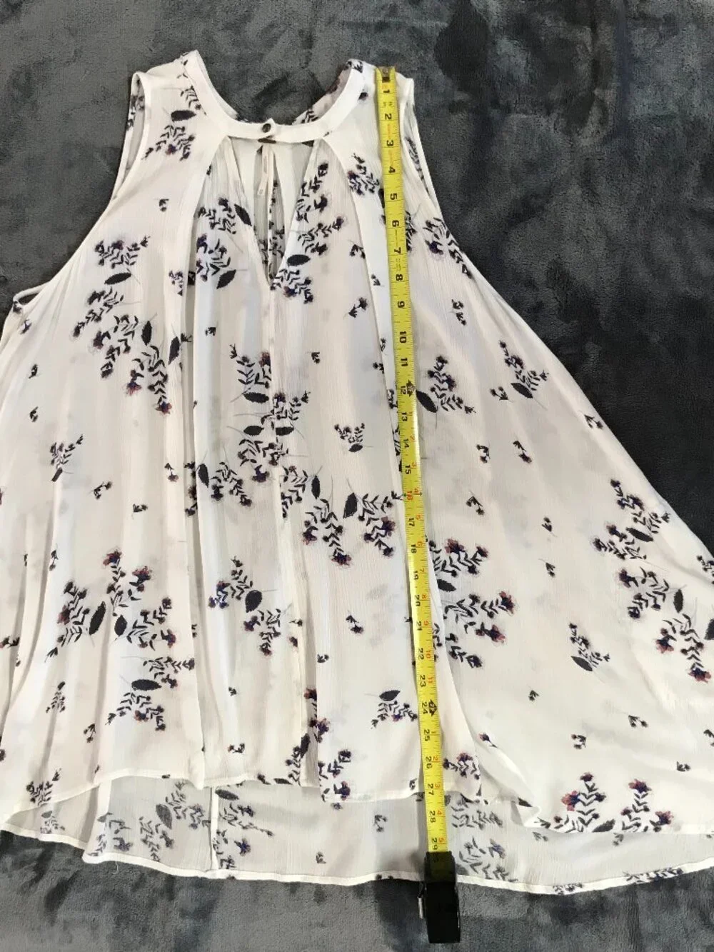 Free People Floral Swing Tunic Mini Dress XS Boho Rayon Pockets Oversized